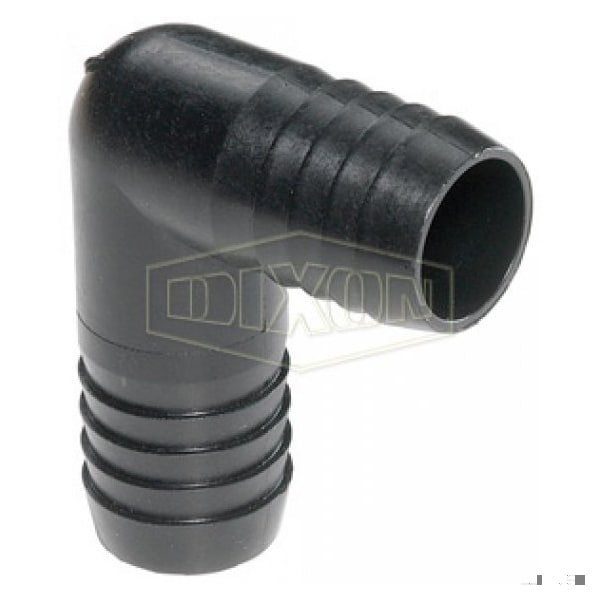 Dixon Tuff-Lite 90Deg Hose Elbow, 1/2 in, Hose Barb, Polypropylene, Domestic PPLSS44 - main